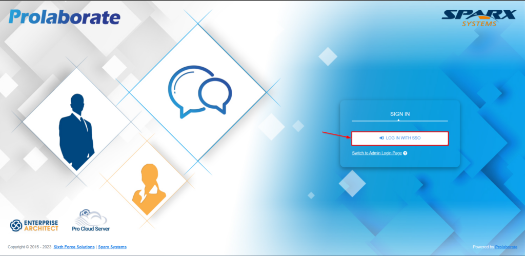 Customized Sparx EA SaaS Portal Login Page