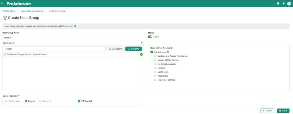 How to create a user group
