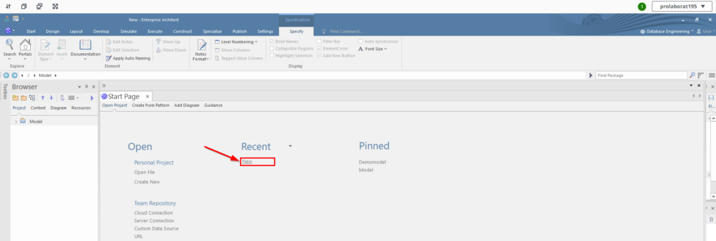 How to pin a model connection in EA SaaS