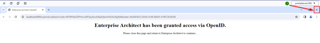 OpenID authentication page in EA SaaS